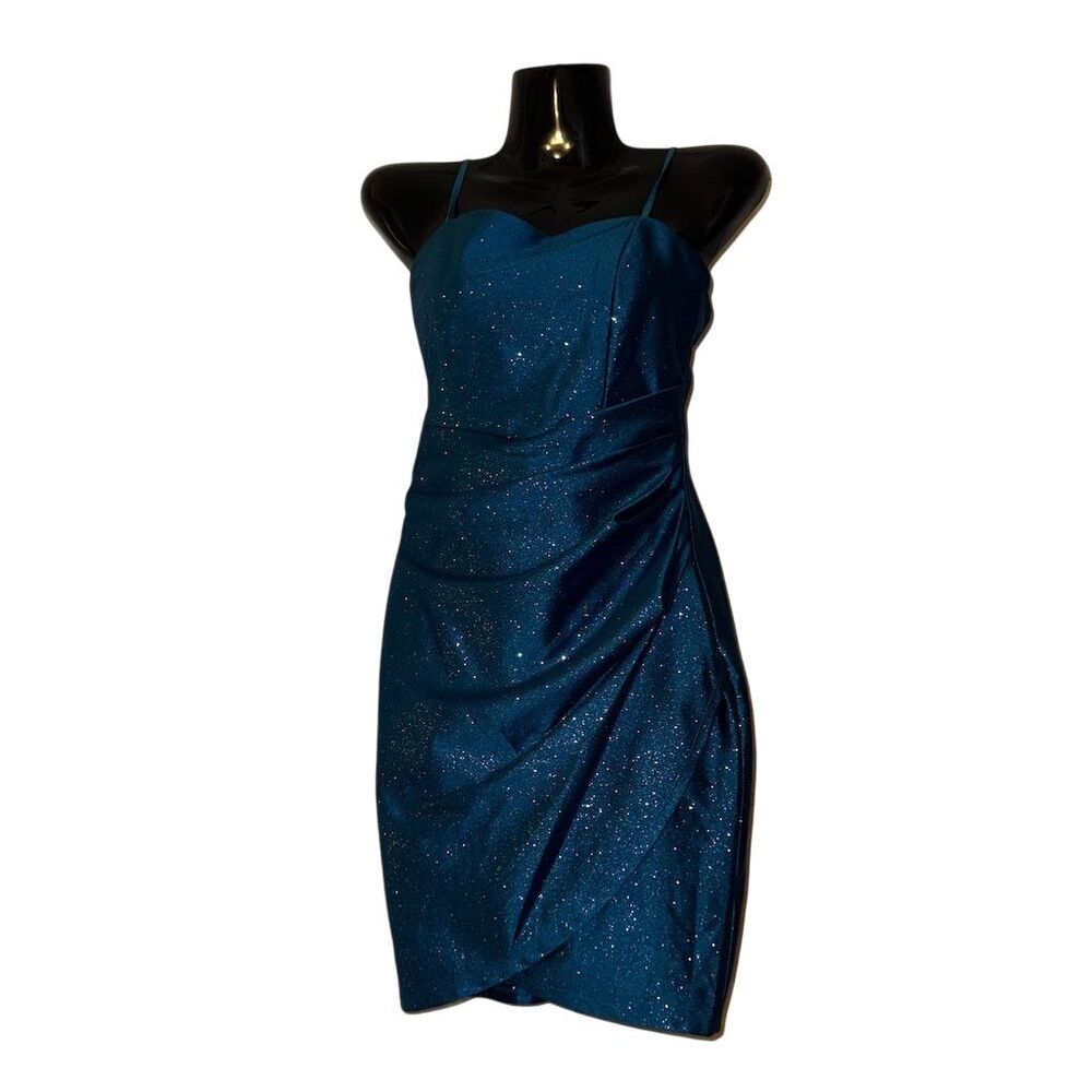 Honey and Rosie  Women's XS Teal‎ Glitter Mini Dress Party Cocktail